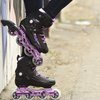 FILA Madame Houdini Ladies' Inline Skates - High Performance Training and Fitness Skates - Adjustable Fit, Shock Absorber, Aluminum Frame, and ABEC 7 Bearings - Women 8, Purple/Black