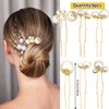 30 Pieces Wedding Pearl Hair Pins for Brides Bridal, Elegant Pearl Rhinestones Hair Pins Updos Hair Piece Hair Accessories for Brides Bridesmaid Women (Gold)
