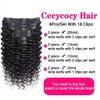 Cecycocy Deep Wave Clip in Hair Extensions Human Hair for Black Women - 8Pcs 18Clips Double Weft Brazilian Remy Human Hair Deep Wave Clip in Extensions Thick to Ends 120G/4.2oz Natural Black(22inch)