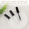 Molain Empty Mascara Tube, 5ML Eyeliner Tube and Lip Gloss Tubes, Eyelash Cream Container Bottle with Rubber Inserts for Castor Oil, Ideal Kit for DIY Cosmetics Clear Travel Bottle(Black,5ml)