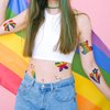 CHARLENT Glitter Rainbow Temporary Tattoos - 140 PCS Glitter Pride Tattoos Butterfly Heart Rainbow Tattoos for Pride Party Favors