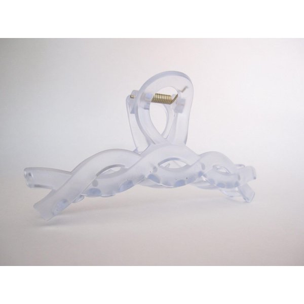 Generic Long clear frosted blueish/gray hair claw clip for long hair