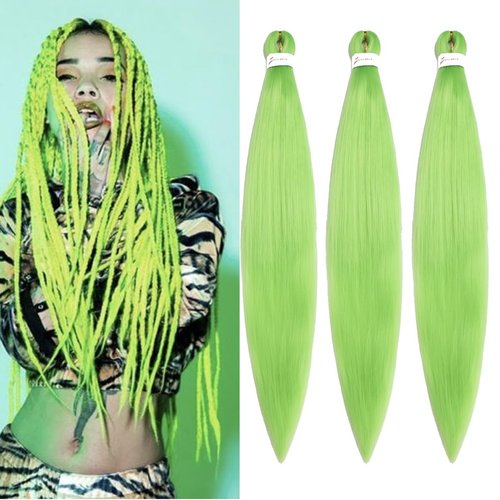 Red Pre Stretched Braiding Hair Professional Crochet Braid Hair 30 Inch 3 Packs Soft Synthetic Braiding Hair Extensions for Twist Senegalese Crochet Hair(30",Red)