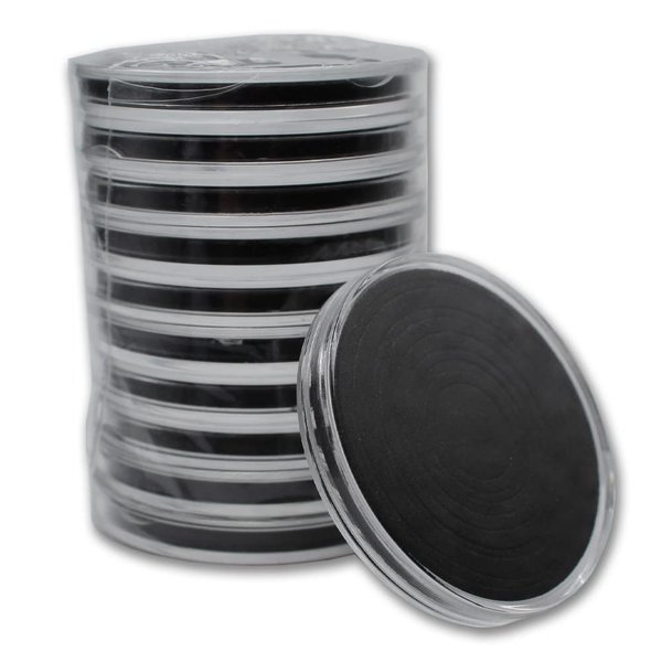 10 Clear Acrylic Capsules - Fits Most Popular Gold & Silver Bullion Coins - Easy to Open - Protect and Display Your Collection - 9 Sizes with Adjustable Black Ring Foam