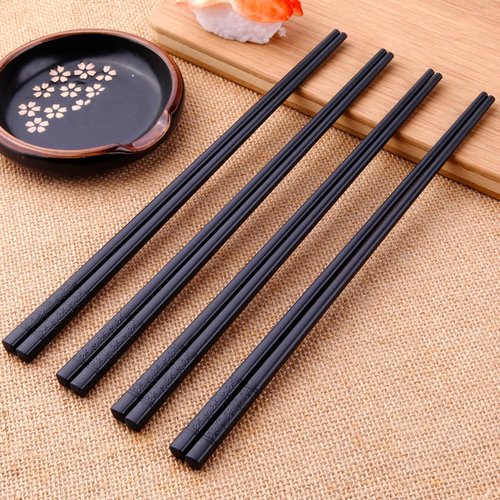 VIWIK Reusable Chopsticks 5 Pairs Premium Fiberglass Classic Style Lightweight Dishwasher Safe Chop Sticks 9.6 Inch Gift Set