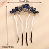 Missgrace Blue Simple Bride Wedding Prom Sparkling Side Hair Comb Crystal Rhinestones Flower Hair Comb Clips Bridal Hair Accessories Hair Piece for Women (Blue)