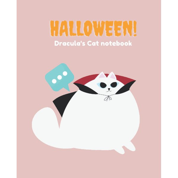 Halloween Dracula's cat notebook: | College Ruled | 100 Pages | 7.5" x 9.25"