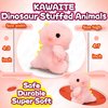 Dinosaur Stuffed Animals, Kawaii Dino Plushies for Girls and Boys, Fun Dinosaur Mini Plush Toy, Cuddly Animal Plush Toys, Cute Plushies, Soft Stuffed Animal, Kids Keychains (Pink)