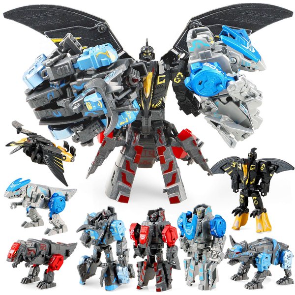 Getatoy Dinosaur Transforming Robot Toys with 11 Shapes: 4-in-1 STEM Toy Figure Robot Dinosaur Toys for Kids 3-8 Dinosaur Transform Toys Birthday Gifts for Boys Girls Age 8 9 10 Years Old