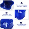 Healifty Retainer Case with Strainer Basket - Denture Storage Container Case Denture Cleaning Case for Braces, Dentures & Aligners (Blue)