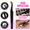 GAQQI Lash Clusters Kit, DIY Lash Extensions Kit 10-14mm Fluffy Cluster Lashes, Wispy Eyelash Clusters with Lash Bond and Seal+Lash Tweezer+Remover+110pcs Thin Band Individual Lashes (3D-GQ08-KIT)