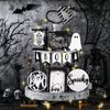 Wonderjune 19 Pcs Halloween Tiered Tray Decor Cute Ghost Tray Decorations Halloween Wooden Signs and Bead Garland Farmhouse Rustic Halloween Decorations for Home Table Party Supplies