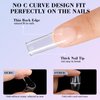 LIONVISON 500PCS No C Curve Nail Tips, Long Square Nail Tips 10 Sizes Half Cover Artificial Nails Straight Square French Clear Fake Nail Tips for Acrylic Nails Professional for Nail Art Salon