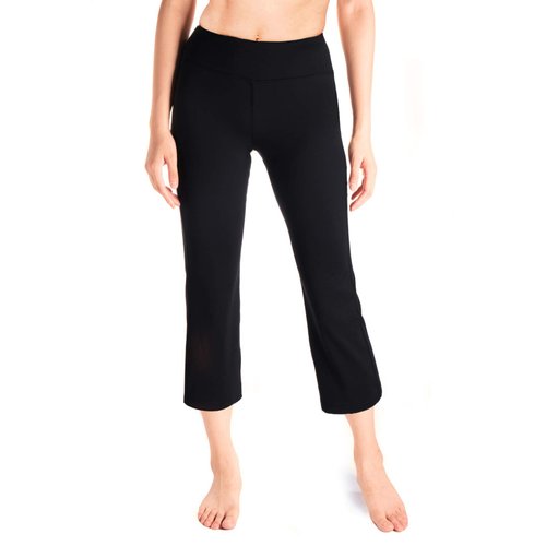 Yogipace Women's Kick Flare Yoga Pants Capri Length Slim Fit Pants Lounge Crop Pant,YCW1405,24",Black,Size L