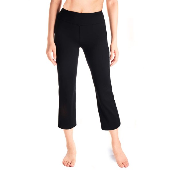Yogipace Women's Kick Flare Yoga Pants Capri Length Slim Fit Pants Lounge Crop Pant,YCW1405,24",Black,Size L