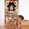 Avezano Beware of Pirates Banner Pirate Party Decorations Jewelry Map Pirates Door Cover Pirate Birthday Party Decorations for Indoor Outdoor