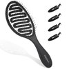 Daily Gard Detangling Brush, Dry and Wet Vented Detangler Hair Brush for Women and Men, Paddle Quick Drying Hairbrush for Wet/Dry/Curly/Thick/Long/Wavy/Damaged Hair, Black