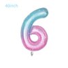 40inch Starry Sky Butterfly Number 6 Balloons, Giant Big Foil Mylar Helium Numbers Balloons 6, Butterfly Themed Birthday Party Supplies Balloons, 6th Birthday Party Decorations (Number 6)