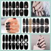 WOKOTO 20 Sheets 280 Pieces Black Nail Wraps Full Nail Stickers for Girls Women Gel Nail Strips Punk Style Self Adhesive Nail Polish Stickers Full Cover Nail Decals for Nails Nail Color Strips