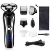 SURKER Electric Shaver Razor Cordless Beard Trimmer for Men Nose Hair Trimmer 3 in 1 Trimmer Grooming Kit Plus 1 Facial Cleansing Brush Waterproof USB Rechargeable Dry Wet