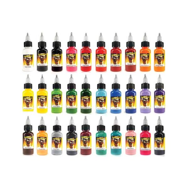 Scream Tattoo Ink 30-Pack Set 1-oz Bottles -Tattoo Supplies-