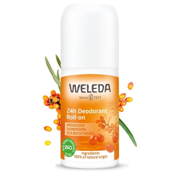 Weleda Sea Buckthorn 24H Roll-On Deodorant, 1.7 Fluid Ounce, For Women and Men, Plant Rich Odor Protection with Sea Buckthorn Oil, No Aluminum Salts