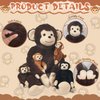 Youthfuljive 5 Pcs Monkey Stuffed Animal Set,Mom and Baby Stuffed Monkeys,A Pregnant Monkey Plush Toy and 4 Small Monkey,Christmas Birthday Gifts for Kids