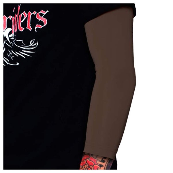Tat2X Ink Armor Premium 3/4 Arm Tattoo Cover Up Sleeve - No Slip Gripper - U.S. Made - Brown - XL2X (single arm/elbow sleeve)