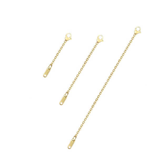 Necklace Extenders, 18k Gold Plated Chain Extenders for Necklaces, Gold Necklaces Bracelet Anklet Extender for Women Jewelry Making, 3 Piece Set, 2", 4", 6"