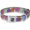 Buckle-Down Seatbelt Buckle Dog Collar - Dots White/Transparent Multi Color - 1.5" Wide - Fits 16-23" Neck - Medium
