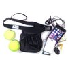 Tennis Ball Holder Bag | SPORTS & TRAVEL HIP PACK - Black | Pickleball Holder | PERFECT TRAVELING AIRPORTS (Tennis Balls, Pickle Balls, iPhone, Keys, Passport) Pocket For Every Purpose (PFEP)
