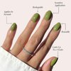 Glamnetic Press On Nails - Moss Green | Opaque Earthy Green Short Oval False Nails, Reusable Stick On Fake Nails with Glue | Salon Quality | 15 Sizes - 30 Nail Kit