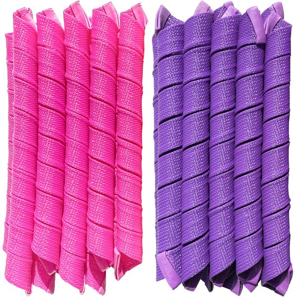 Aimin 50pcs Spiral Heatless Hair Curlers For Long Hair, 22Inch No Heat Curlers Kit With 6pcs Styling Hooks (purple-pink)