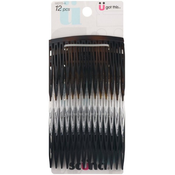 Scunci Effortless Beauty Side Hair Combs, Assorted 12 ea (Pack of 10)