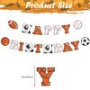 Elaliyi Sports Happy Birthday Banner Sports Themed Party Decorations Sports Banner Football, Baseball, Soccer, Basketball, Multi Sports Theme Birthday Party Supplies