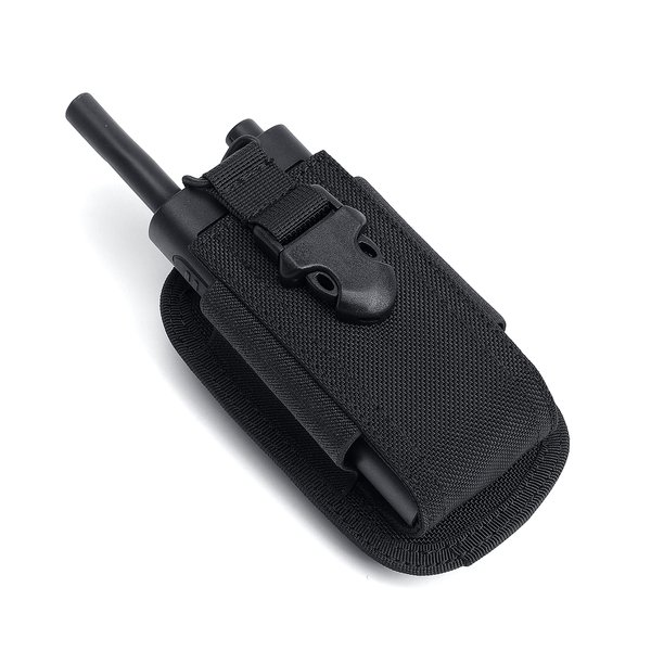 TACNEX Universal Radio Holster Tactical Radio Holder Elastic Walkie Talkies Pouch Two Ways Radio Nylon Case w/MOLLE Strap Duty Belt Clip for Police Leo Security Firefighter Rescue EMS EMT Military