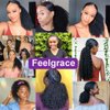 Feelgrace 3C Remy Brazilian Kinky Curly Ponytail Hair Afro Kinky Curly Hair Clip In Hair Piece Natural Color Silky Soft Ponytail Hair (22 Inch, Kinky Curly)