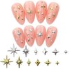 240pcs Gold Silver Star Nail Charms 3D Star Charms for Nails Design Metal Stars Nail Art Charms Alloy Nail Studs Star Nail Charm Nail Jewels for Nail Art Supplies Starlight Nail Decor Nail Accessories