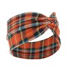 Woration Headbands for Women, Orange Plaid Hairband Girls Hand Band Sports Yoga Headscarves Twisted Knotted Headwrap Elastic Headwear Head Wrap