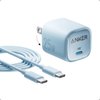 Anker 25W USB C Charger Block, Compact and Foldable, Supports PPS Fast Charging for Galaxy S24/Z Fold/Z Flip/Tab, iPhone, iPad (Blue)