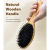 BLACK EGG Boar Bristle Hair Brush, Natural Bristles Hair Brush for Women Men Kids, Bamboo Hair Brush for Wet/Dry Hair Smoothing Massaging Detangling, Reduce Frizz Dry Restore Natural Shine