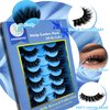 7 Pairs Faux Mink Lashes Full Volume Strip Lashes Mink Lashes Fluffy False Eyelashes Wispy Lashes Multipack 6D Volume Fake Eyelashes by FOINEMYED