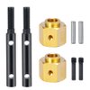 RCLIONS Brass Extended Wheel Hubs Hex +10mm with Steel Stub Axle for Axial SCX10-III AXI03007 Wrangler 1/10th RC Crawler Car