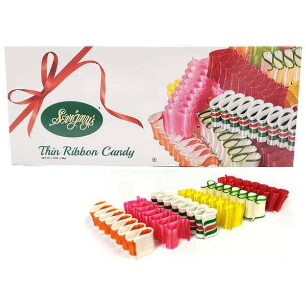 Sevigny's Thin Ribbon Candy Old-Fashioned Christmas Classic - Made in USA. 7 Oz. Box | 6 Flavors Variety Pack (1) (1)