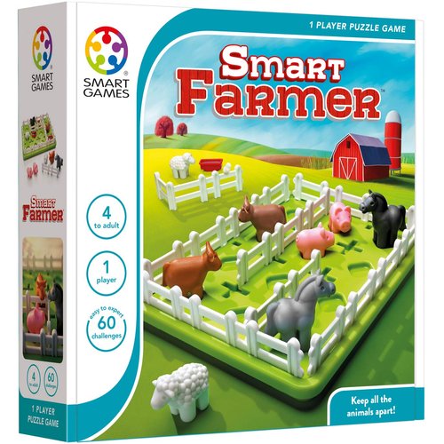 SmartGames Smart Farmer Board Game, a Fun, STEM Focused Cognitive Skill-Building Brain Game and Puzzle Game for Ages 4 and Up