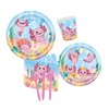 114Pcs Axolotl Birthday Party Supplies Include Happy Birthday Banner-Backdrop-Balloons-Cake Topper-Cupcake Toppers-Tableware-Plates-Napkins-Cups-Cutlery-Tablecloth for Axolotl Party Decorations