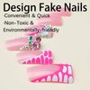 24 Pcs Duck Nails Press on Pink French Tips Press on Nails Duck Feet Style False Nails with Rhinestone ＆ Cherry Designs Glossy Duck Nail Tips Gel Acrylic Manicure False Nails Kit