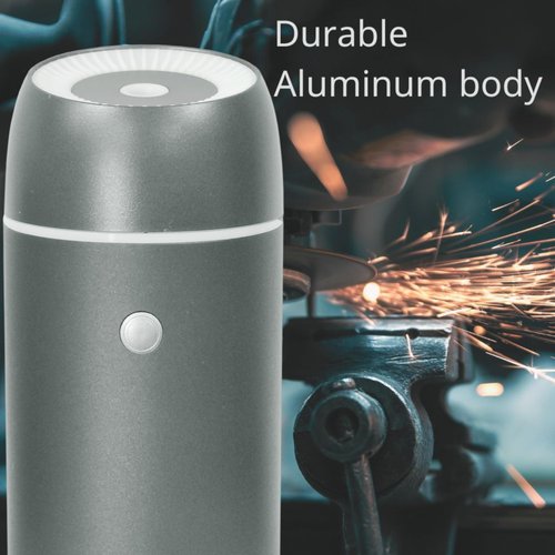 Earnest Living Metal Aluminum Car Diffuser Mini Humidifier Essential Oil Diffuser Car Air Fresheners for Essential Oils Aromatherapy Diffuser 100ml Timers Night Light Auto Off Function USB Silver Gift