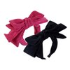 GUEDKIKL 2pcs Satin Wide Knotted Hair Hoops, Fashion Washing Face Makeup Wide Bow tie Headbands, Non Slip Silk Head Bands for Girls Ladies