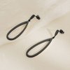 Black Waterdrop Geometric Drop Dangle Earrings for Women Girls Stainless Steel Teardrop Dangle Earrings Trendy Jewelry Gifts